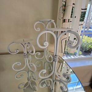 Elegant White Candle Holders